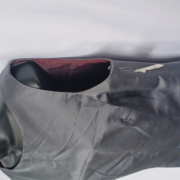 NWT BROOKS BROTHERS Dress Gray Silk Satin Sz 12, Side Zip, 20" PTP, 37" lg L - Picture 3 of 8